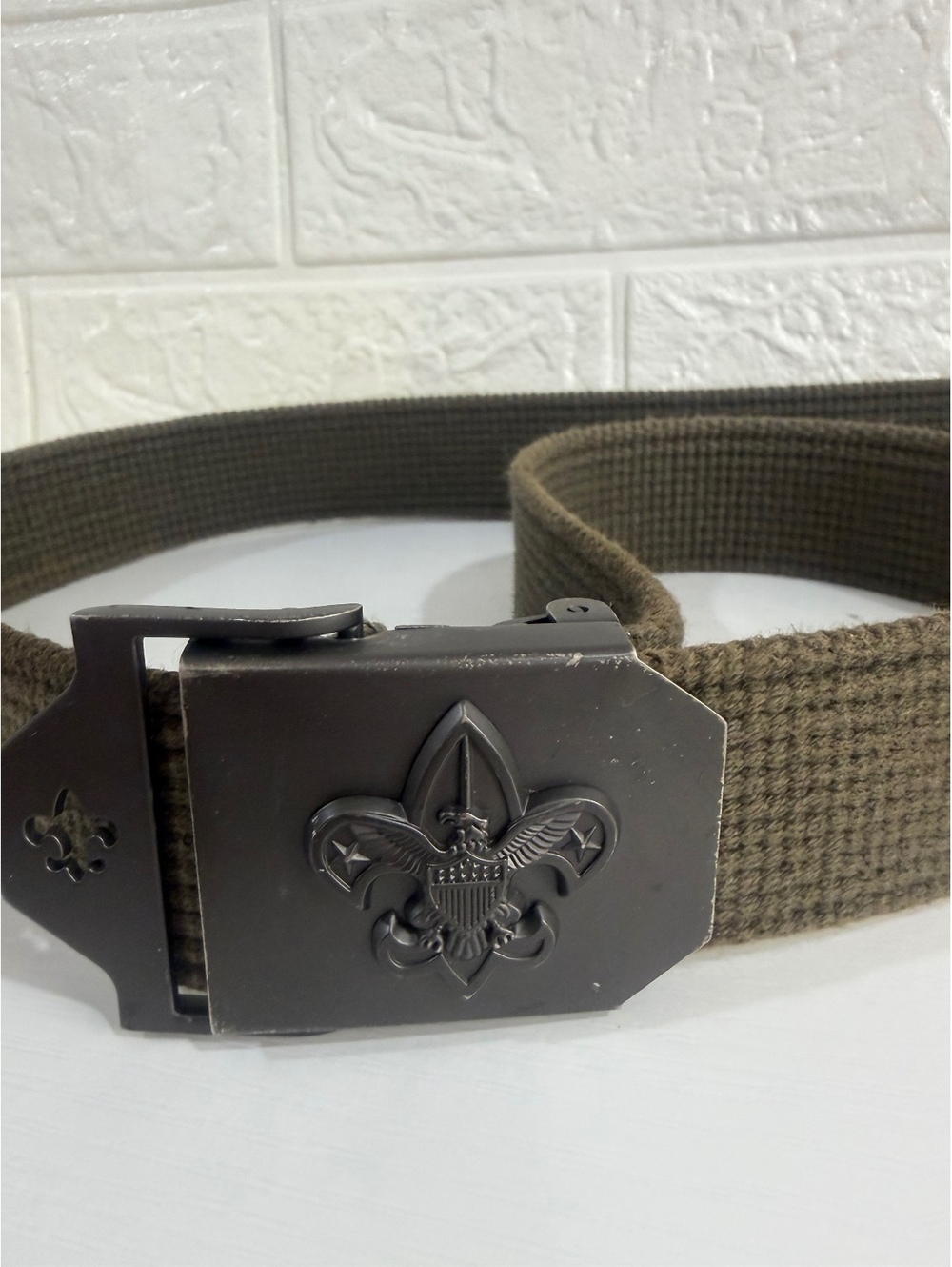 Boy Scout Official Green Uniform Belt w/ Buckle 42 inch